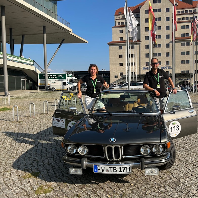 Zieleinfahrt in Dresden