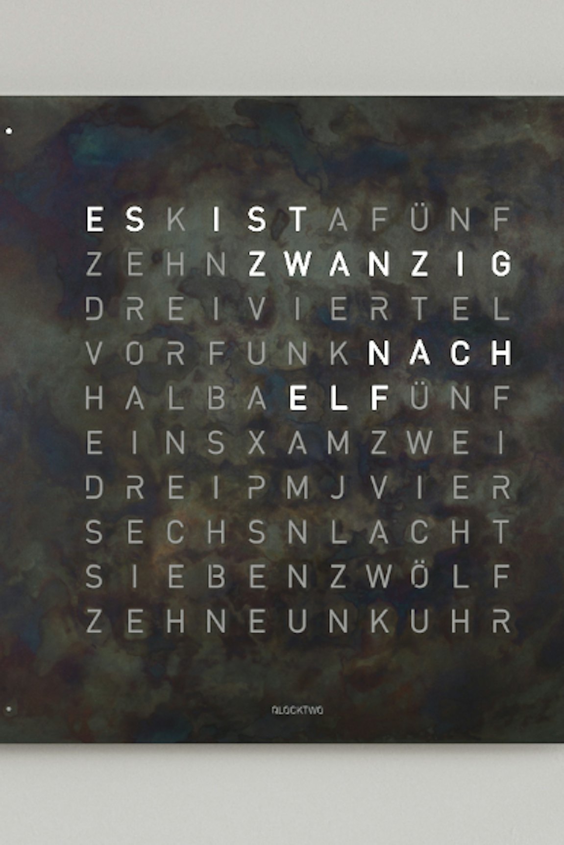 Qlocktwo Markenheader - Raw Iron