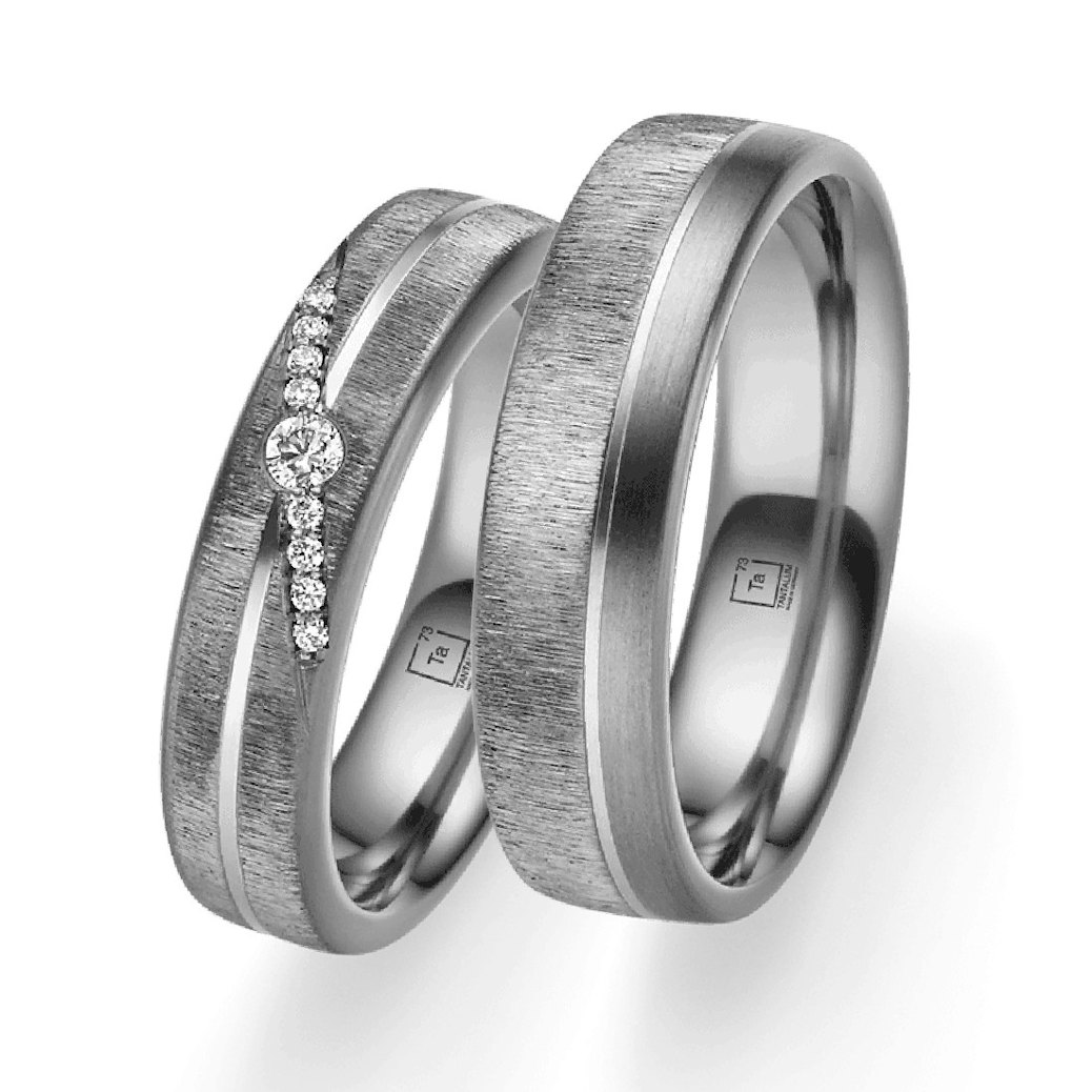 Tantalum Trauringpaar aus Tantal und Platin