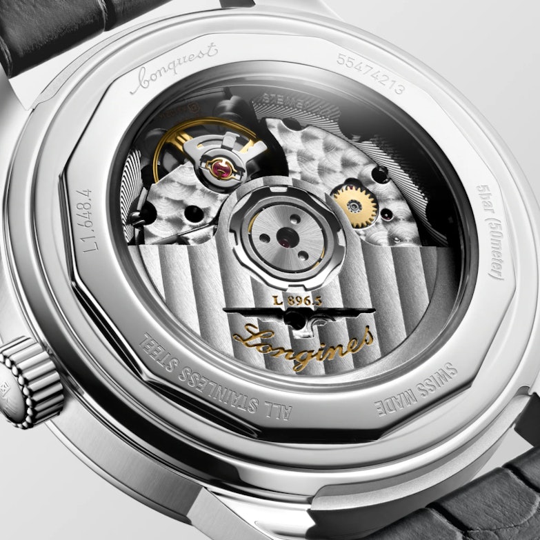 Neuheiten 2024 - Bildgalerie Longines Conquest Heritage Central Power Reserve Rückseite der Uhr