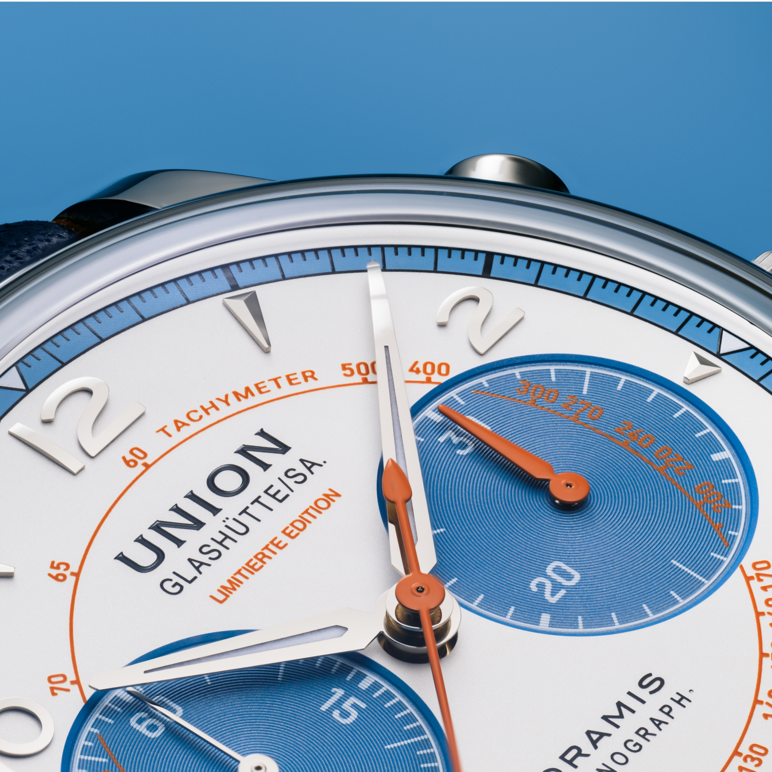 Union Glashütte Noramis Chronograph Sachsen Classic 2024 Limited Edition - closeup