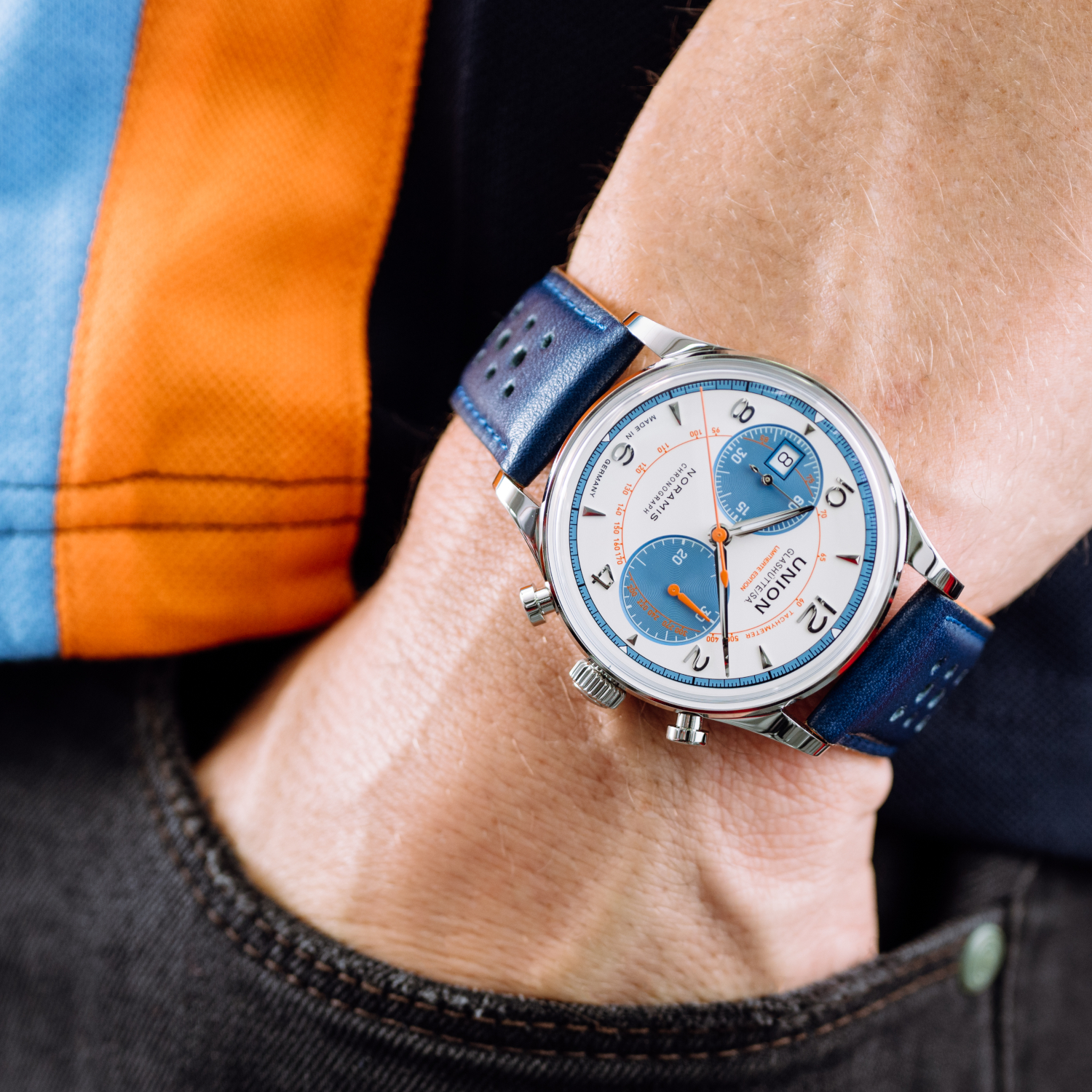 Union Glashütte Noramis Chronograph Sachsen Classic 2024 Limited Edition - wrist