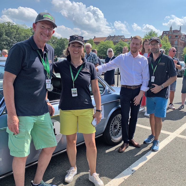 Newsbeitrag Sachsen Classic 2024 - Tag 1 Michael Kretzschmar zu Besuch beim Start der Rallye
