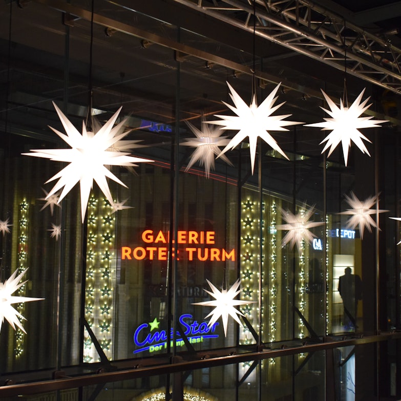 Ausblick aus der Eventlocation auf die Galerie Roter Turm im Chemnitzer Zentrum