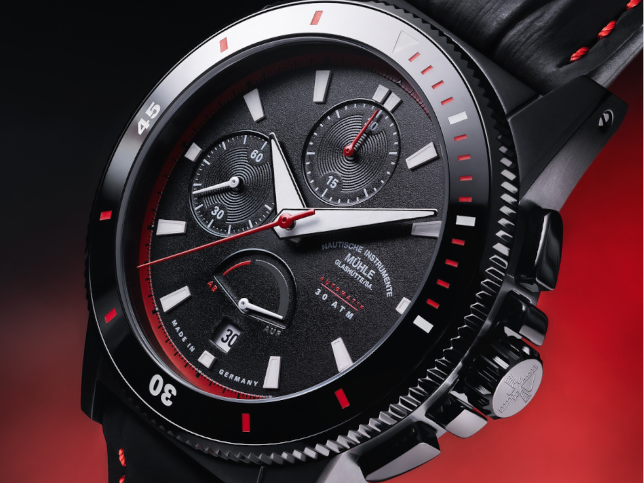 Mühle Glashütte Sportivo Power Chronograph First Edtion Zifferblatt