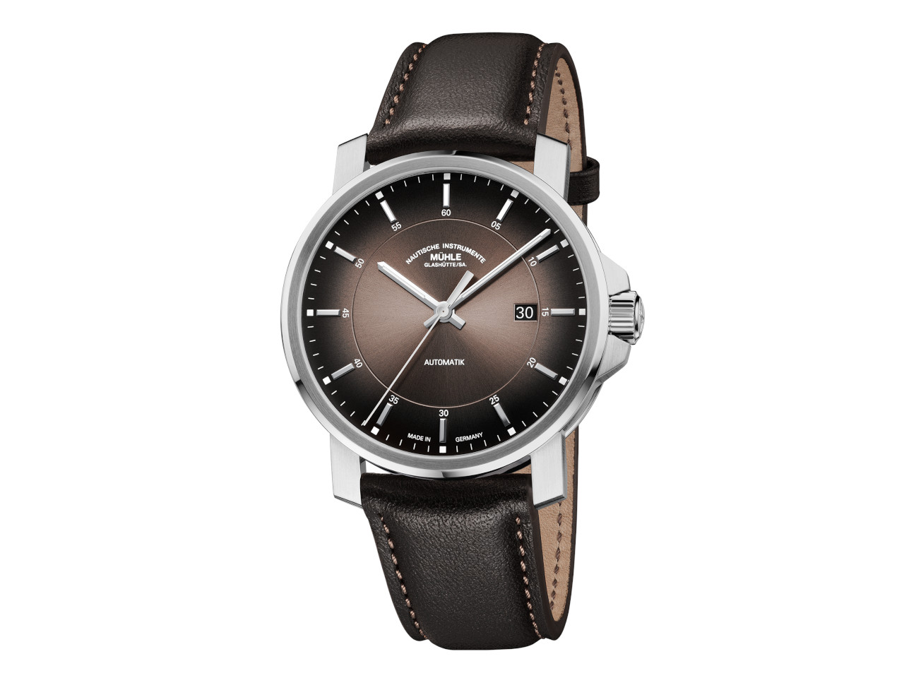 Mühle Glashütte 29er Casual Braun mit Lederarmband