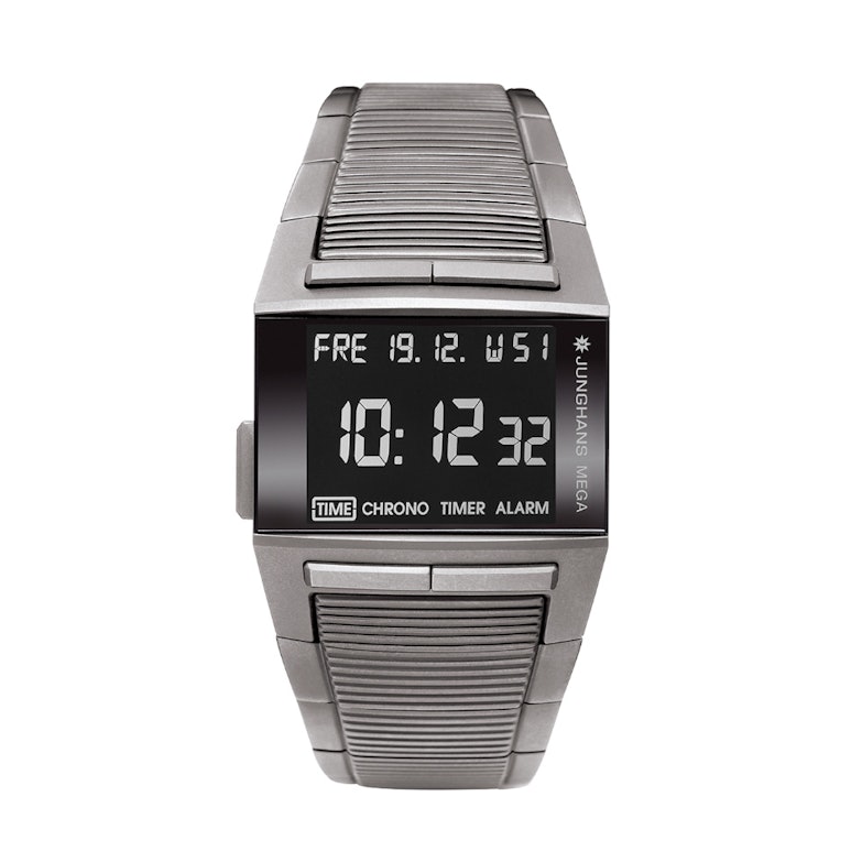 Junghans MEGA1000 schwarze Anzeige Metallband