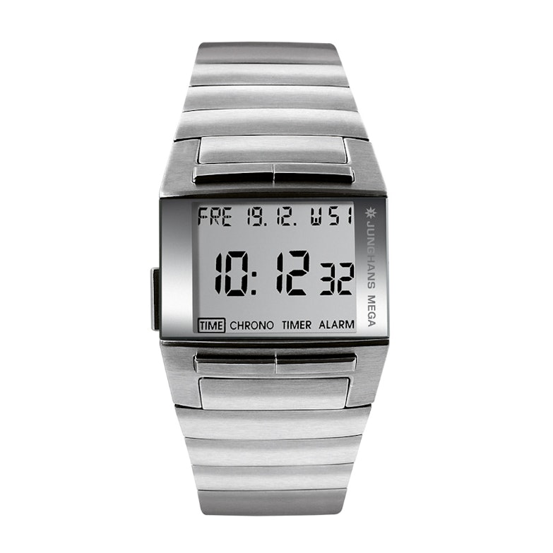 Junghans MEGA1000 weiße Anzeige Metallband