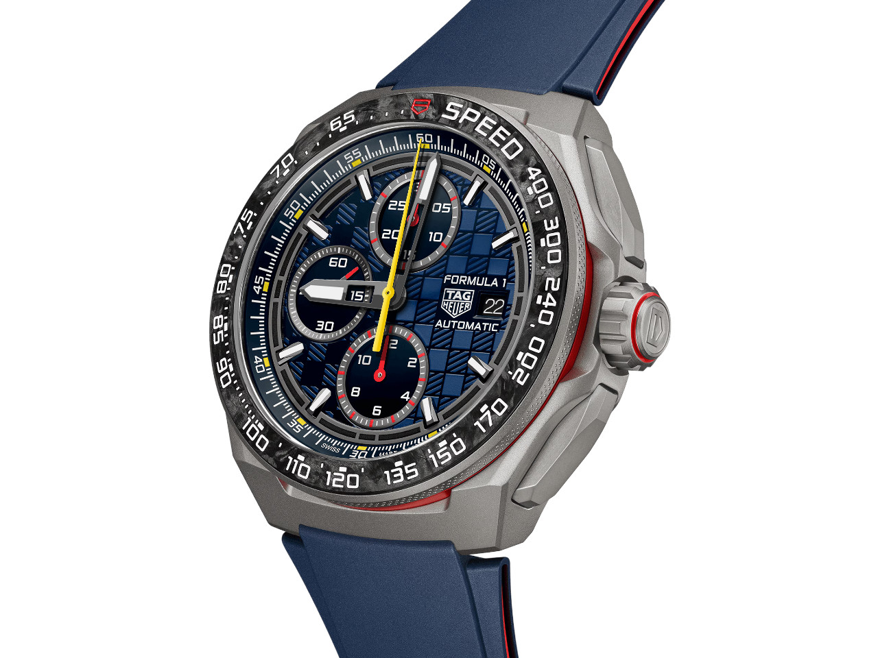 TAG Heuer Formula 1 Chronograph X Oracle RedBull Racing Automatik Titan 44mm Schwarz-DLC blaues Zifferblatt blaues Kautschukband