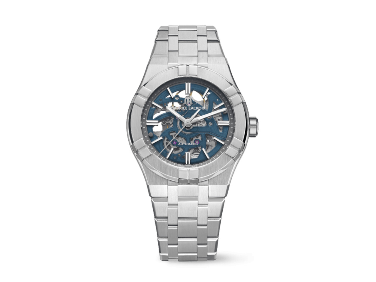 Maurice Lacroix Aikon Skeleton Automatik Edelstahl 39mm skelettiertes ZIfferblatt Metallband