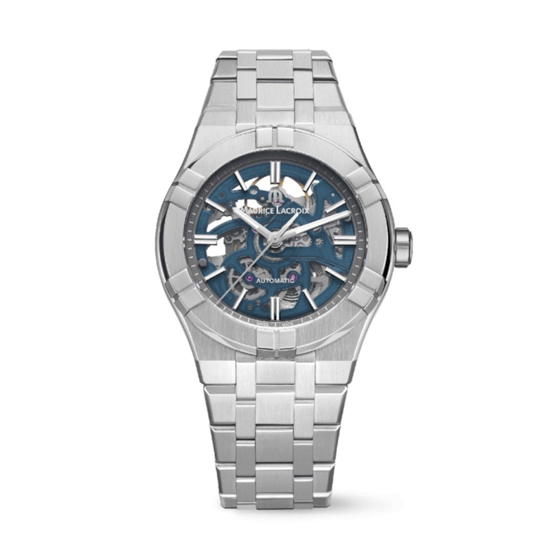 Maurice Lacroix Aikon Skeleton Automatik Edelstahl 39mm skelettiertes ZIfferblatt Metallband