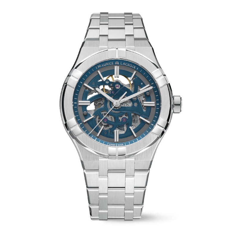 Maurice Lacroix Aikon Skeleton Automatik Edelstahl 42mm skelettiertes ZIfferblatt Metallband