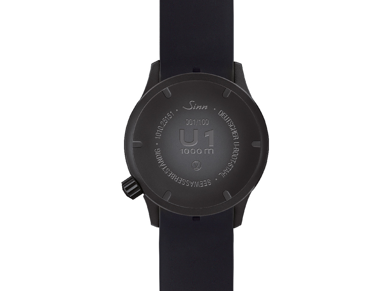 Sinn U1 Limited Edition Juwelier Roller Chemnitz Kulturhauptstadt2025 Automatik U-Bootstahl 44mm blaues Zifferblatt schwarzes Kautschukband Gehäuserückseite