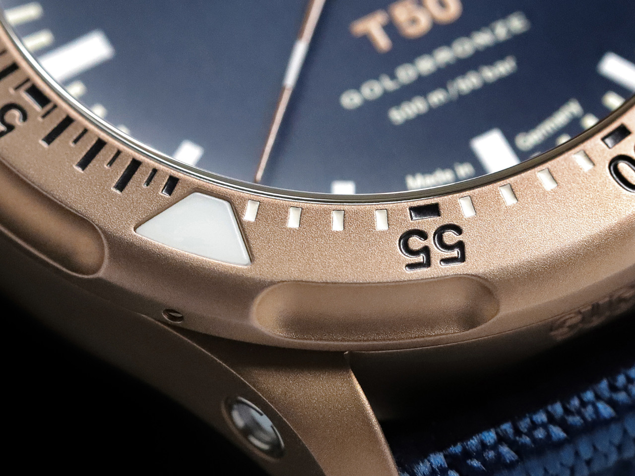 Sinn T50 GOLDBRONZE B Limited Edition Automatik Bronze 41mm blaues Zifferblatt blaues Textilband Lünette