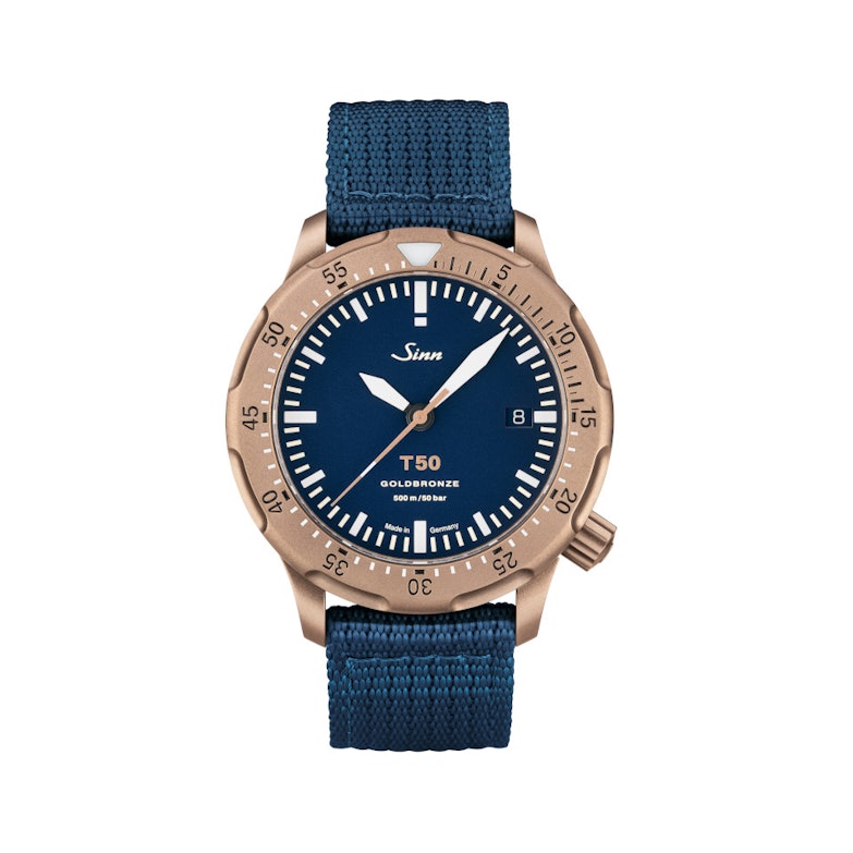 Sinn T50 GOLDBRONZE B Limited Edition Automatik Bronze 41mm blaues Zifferblatt blaues Textilband