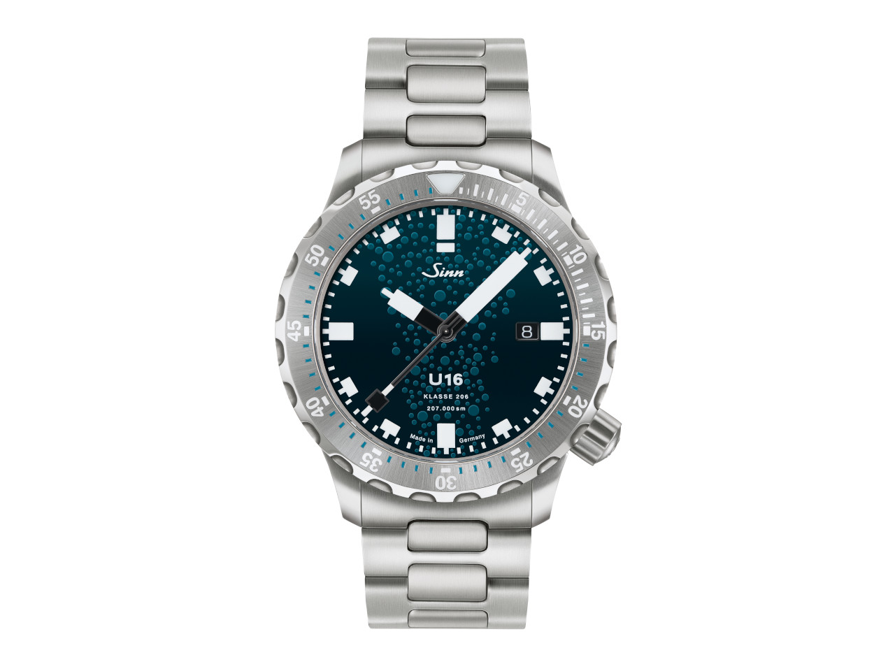 Sinn U16 Taucheruhr Limited Edition Automatik Edelstahl 44mm blau-grünes Zifferblatt Metallband
