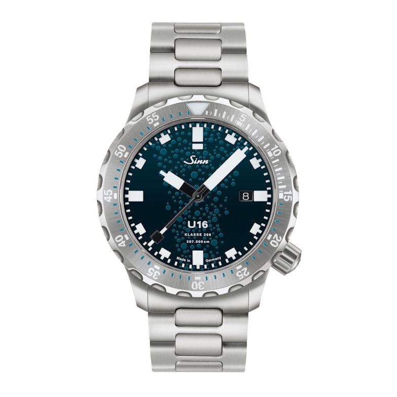 Sinn U16 Taucheruhr Limited Edition Automatik Edelstahl 44mm blau-grünes Zifferblatt Metallband