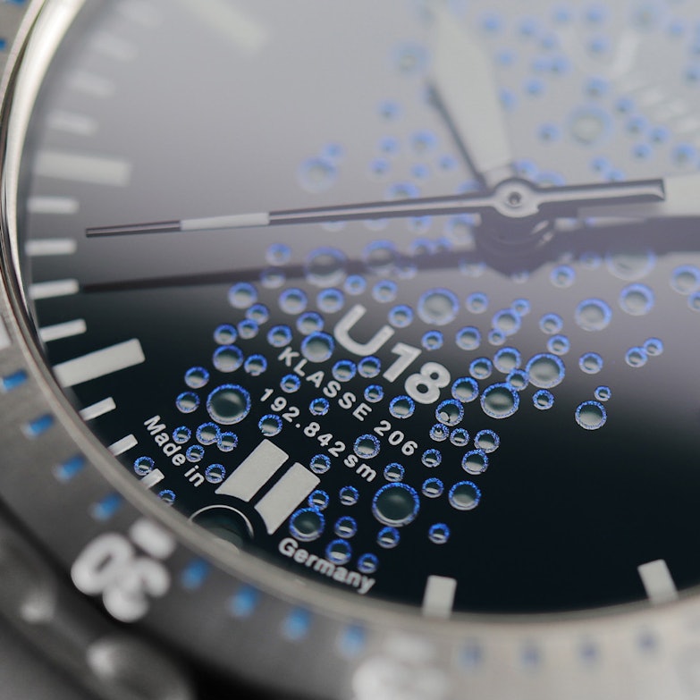 Sinn U18 Taucheruhr Limited Edition Automatik Edelstahl 44mm blau-grünes Zifferblatt Metallband Zifferblatt