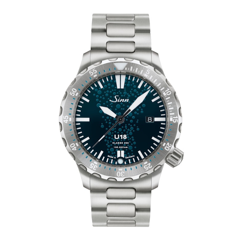 Sinn U18 Taucheruhr Limited Edition Automatik Edelstahl 44mm blau-grünes Zifferblatt Metallband