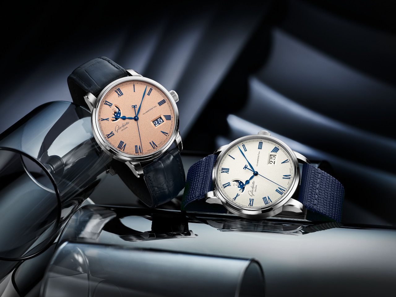 Glashütte Original Senator Excellence Panoramadatum Mondphase Frostkupfer und Frostsilber