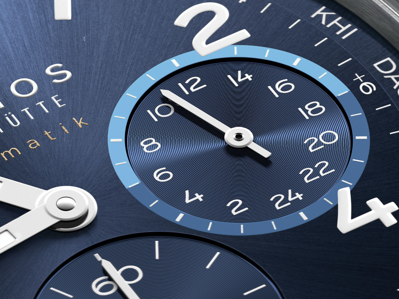 NOMOS Glashütte Club Sport neomatik Weltzeit Automatik Edelstahl 40mm blaues Zifferblatt Metallband