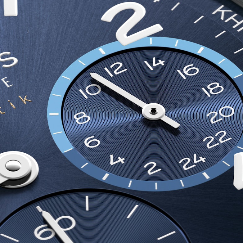 NOMOS Glashütte Club Sport neomatik Weltzeit Automatik Edelstahl 40mm blaues Zifferblatt Metallband