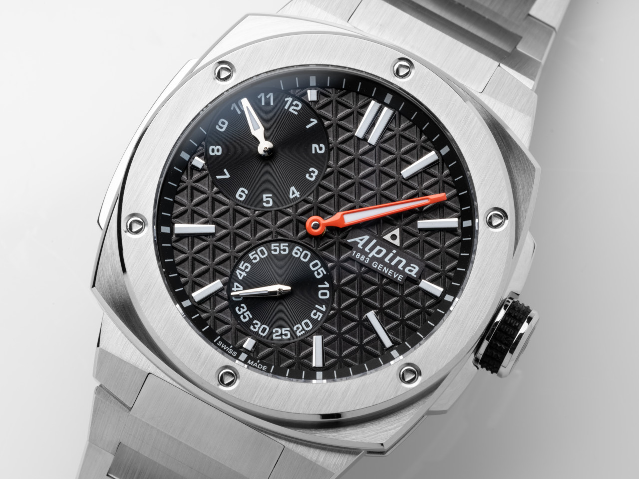 Alpiner x Fratello Extreme Regulator Automatik Edelstahl 41mm schwarzes Zifferblatt Metallband