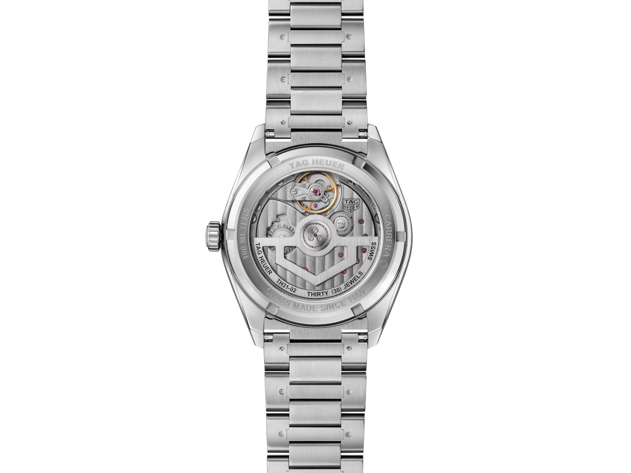 TAG Heuer Carrera Day-Date Automatik Edelstahl 41mm Gehäuseboden