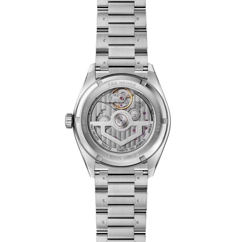 TAG Heuer Carrera Day-Date Automatik Edelstahl 41mm Gehäuseboden