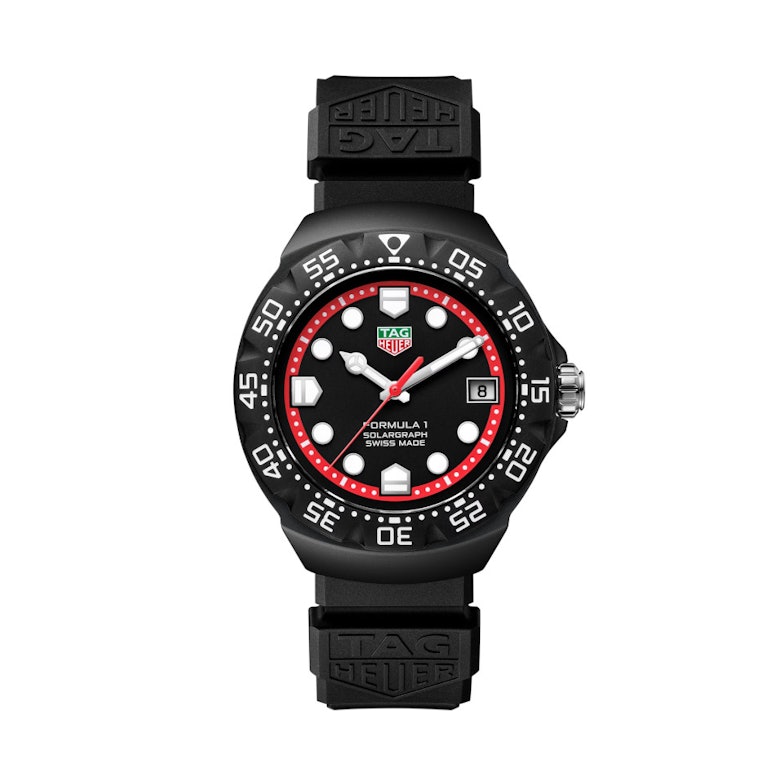 TAG Heuer Formula 1 Solargraph Quarz Edelstahl 38mm schwarzes Zifferblatt schwarzes Kautschukband