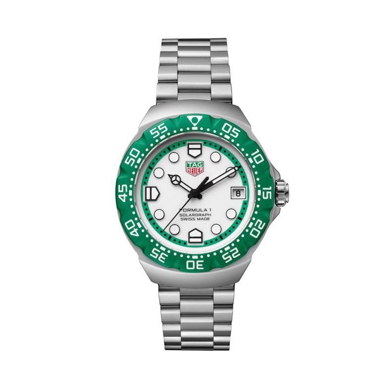 TAG Heuer Formula 1 Solargraph Quarz Edelstahl 38mm weißes Zifferblatt Metallband
