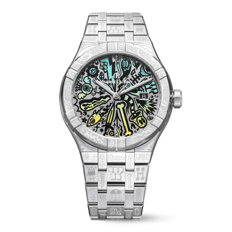 Maurice Lacroix Aikon Automatik Wotto Edelstahl 42mm mehrfarbiges Zifferblatt Metallband Limited Edition