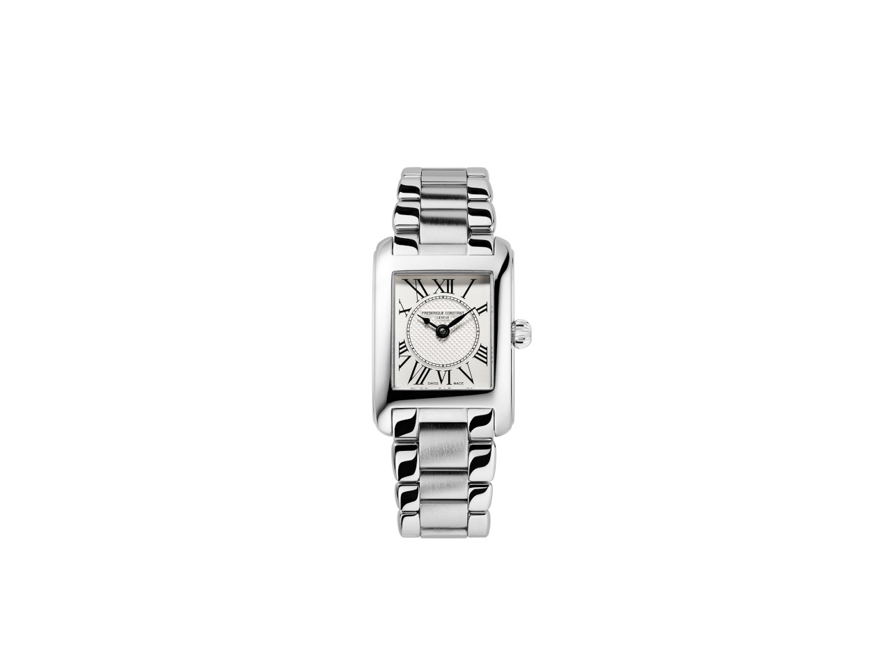 Frederique Constant Classics Carree Ladies Quarz Edelstahl 30x21mm weißes Zifferblatt Metallband