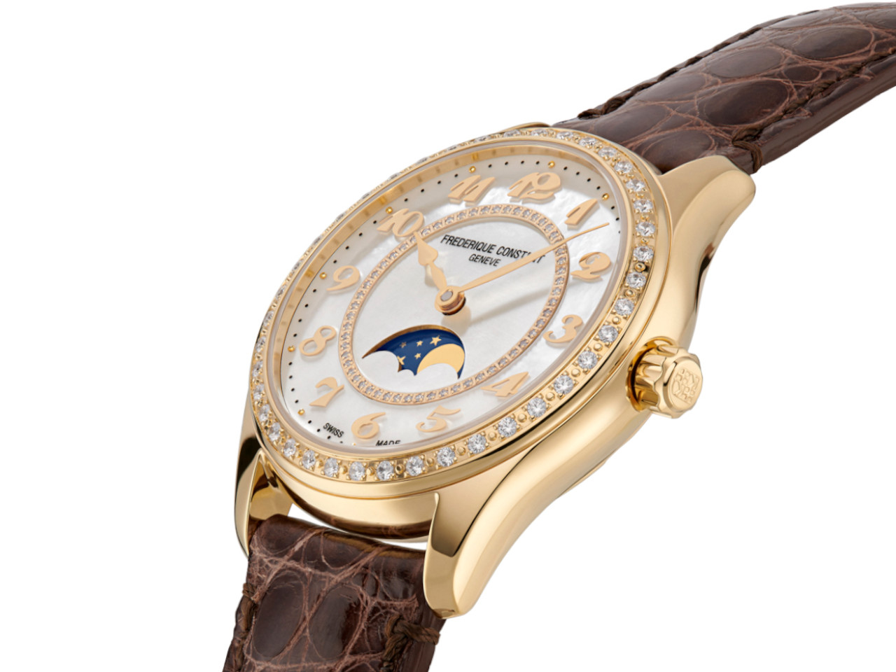 Frederique Constant Classics Elegance Luna Automatik Edelstahl 36mm weißes Zifferblatt