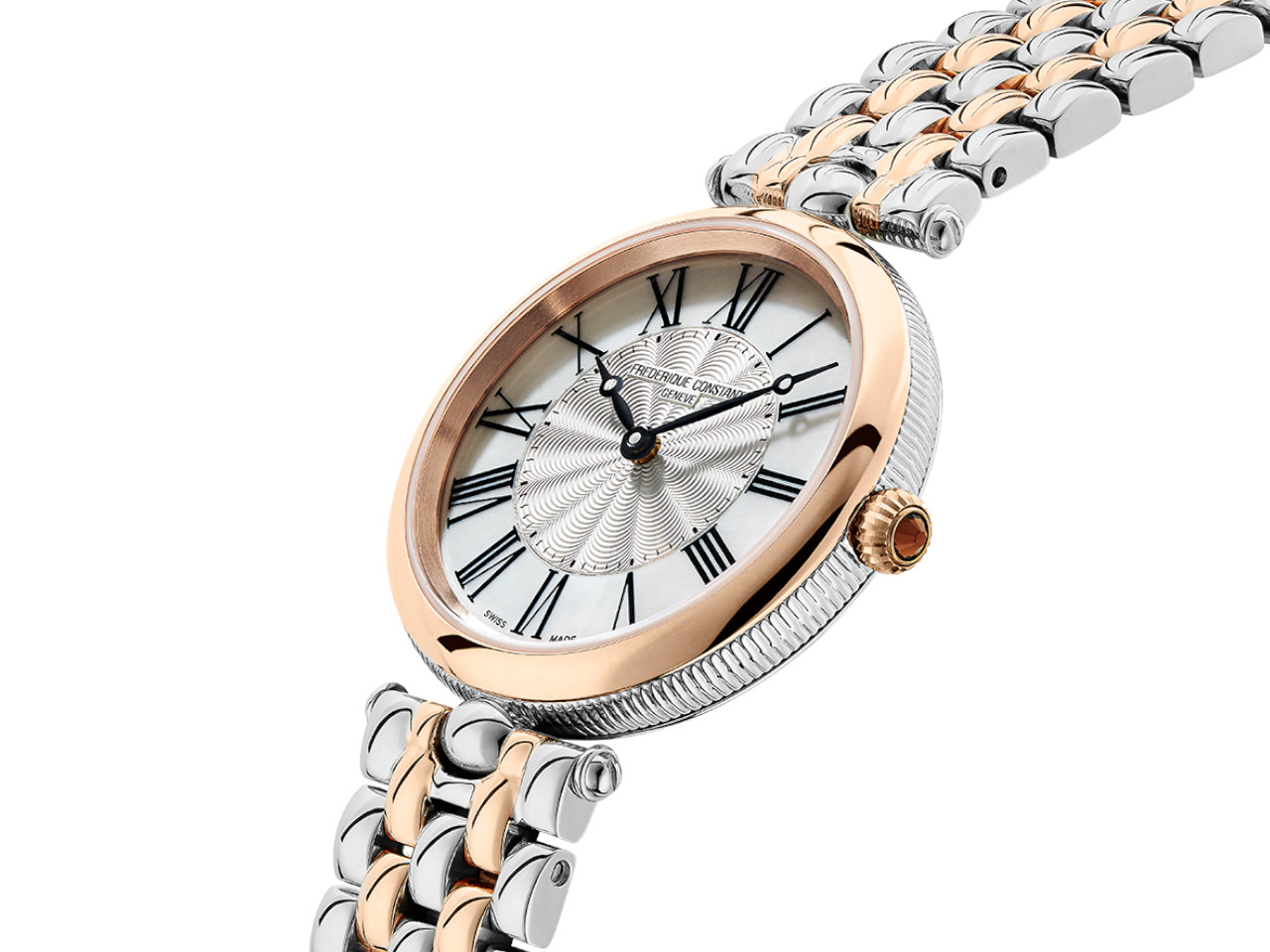 Frederique Constant Classics Art Deco Round Edelstahl 30mm weißes Zifferblatt