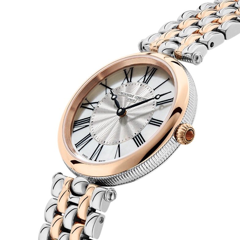 Frederique Constant Classics Art Deco Round Edelstahl 30mm weißes Zifferblatt