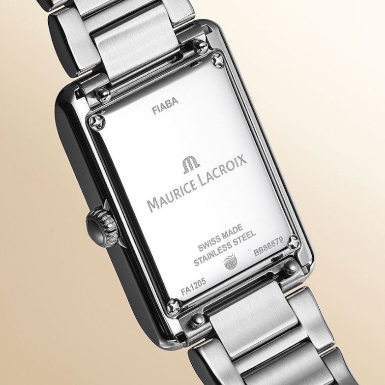 Maurice Lacroix Fiaba Square Quarz Edelstahl 24x34mm Metallband Rückseite