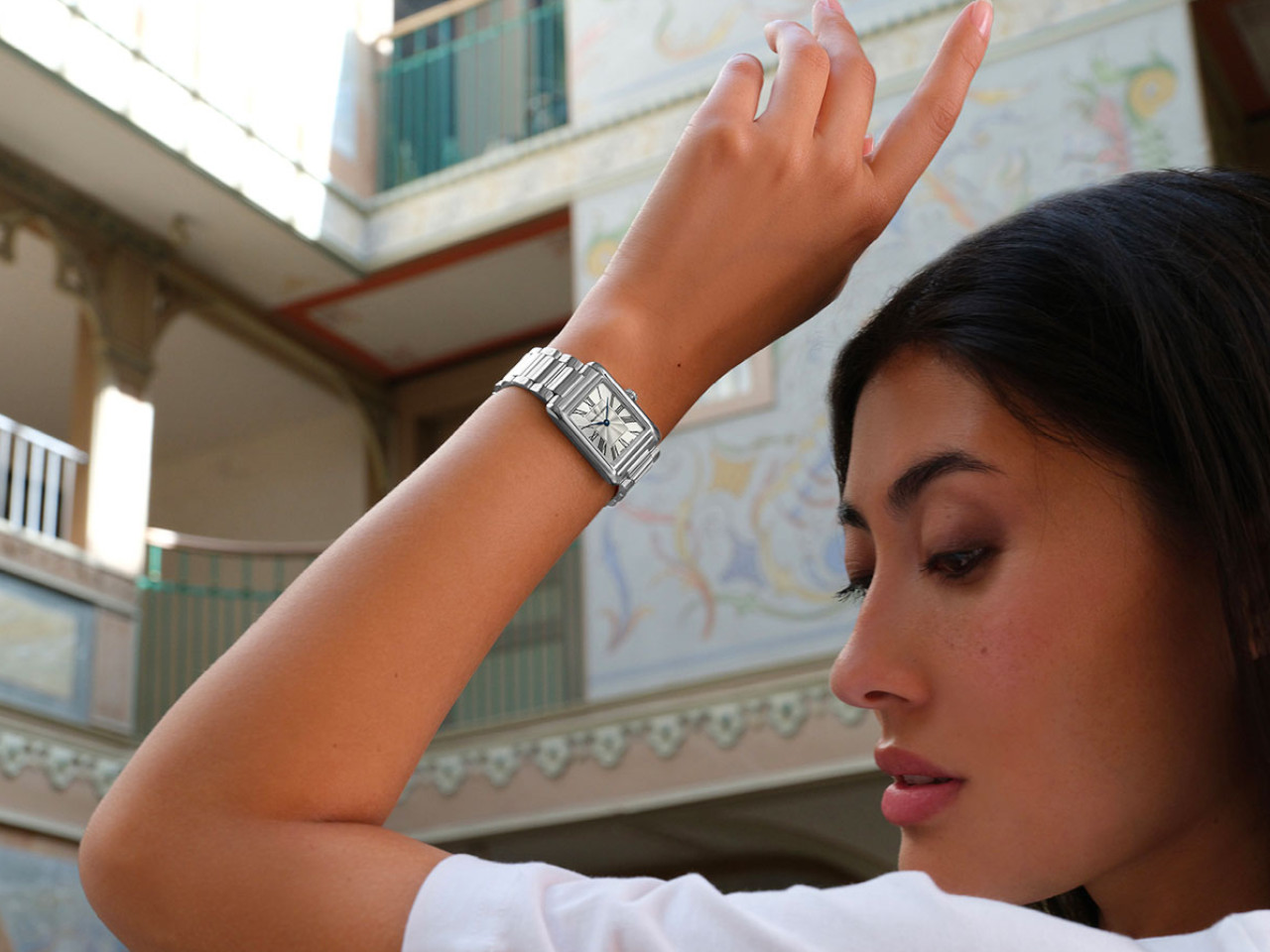 Maurice Lacroix Fiaba Square Quarz Edelstahl 24x34mm Perlmutt-Zifferblatt Metallband