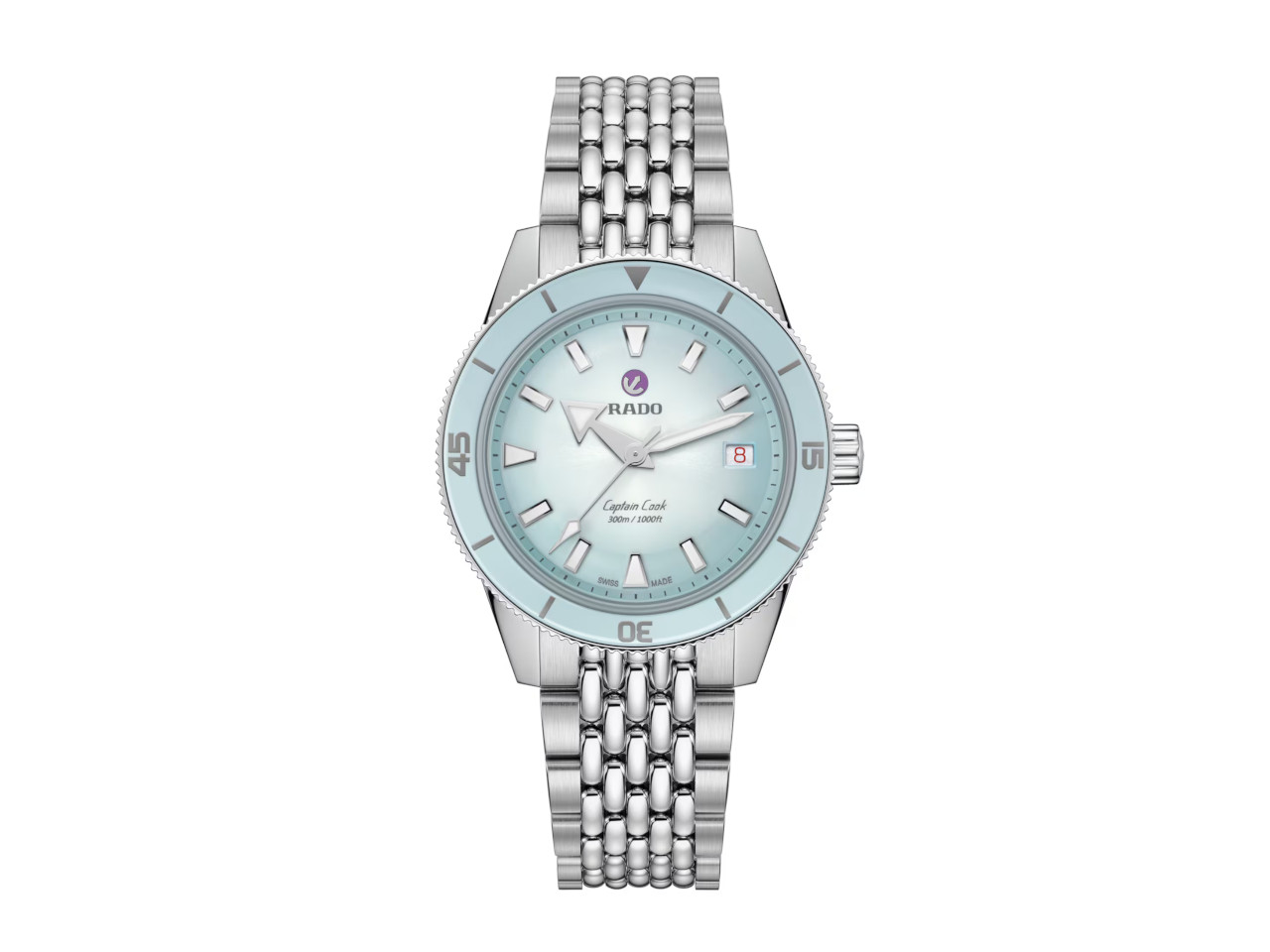 Rado Captain Cook Automatik Edelstahl 39mm blaues Zifferblatt Metallband