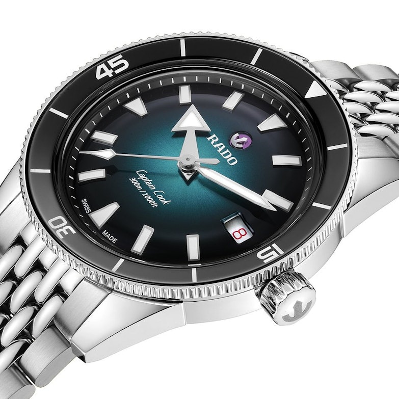 Rado Captain Cook Automatik Edelstahl 39mm türkises Zifferblatt
