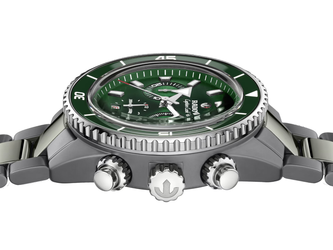 Rado Captain Cook Chronograph Automatik Keramik 43mm grünes Zifferblatt