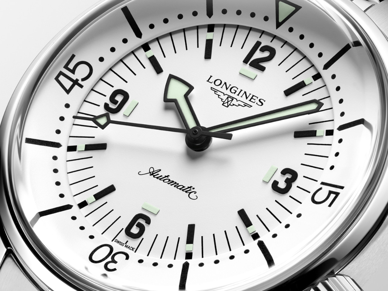 Longines Legend Diver GMT Chronometer Automatik Edelstahl 39mm weißes Zifferblatt