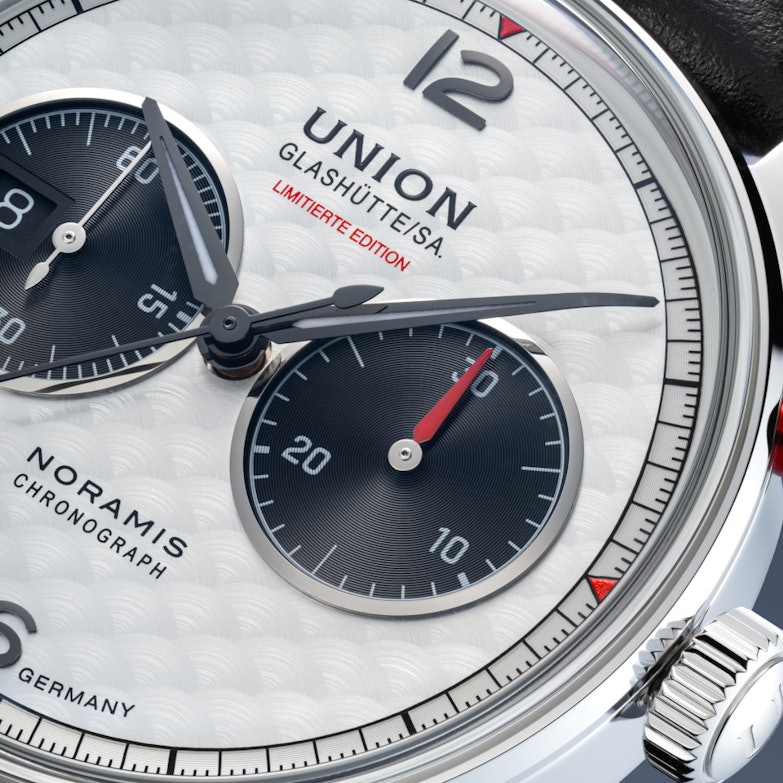 Union Glashütte Noramis Chronograph Sachsen Classic 2025 Limited Edition silbernes Zifferblatt