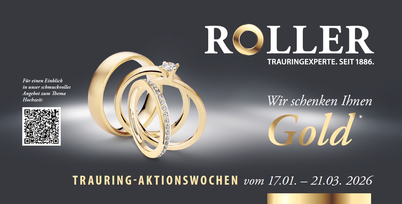 Juwelier Roller Trauring-Aktionswochen | Wir schenken Ihnen Gold
