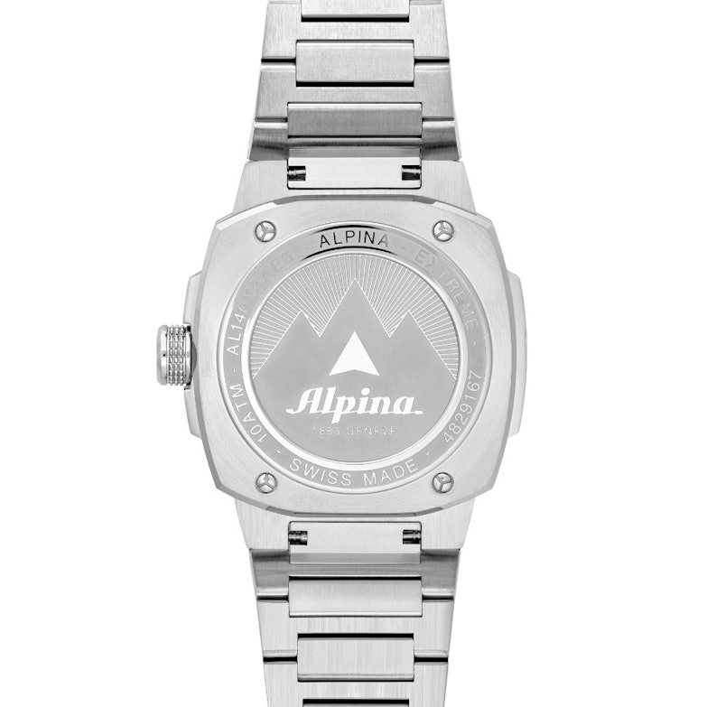 Alpina Alpiner Extreme Solarmetre Quarz Edelstahl 38mm bordeauxfarbenes Zifferblatt Metallband back