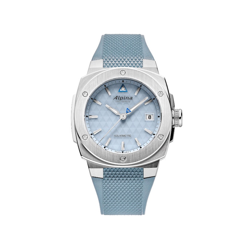 Alpina Alpiner Extreme Solarmetre Quarz Edelstahl 38mm blaues Zifferblatt blaues Kautschukband front