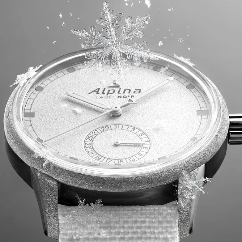 Alpina Alpiner Date Manufacture Label Noir mit mattiertem weißen Zifferblatt