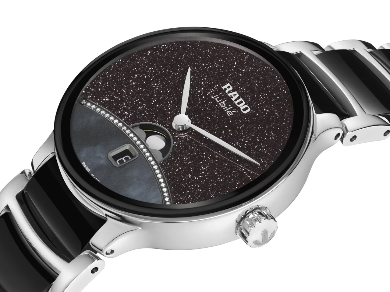 Rado Centrix Diamonds 1001 Nacht Limited Edition schwarzes Zifferblatt mit Brillanten