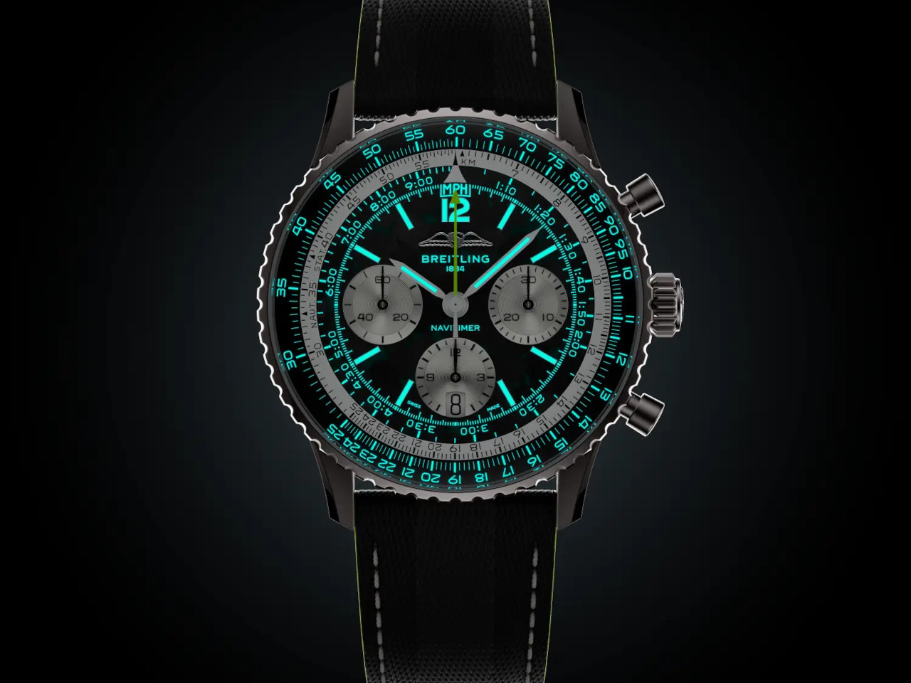 Breitling Navitimer B01 Chronograph 43 Titan Aston Martin Aramco Formula ONE™ Team Limited Edition Leucht-Zifferblatt
