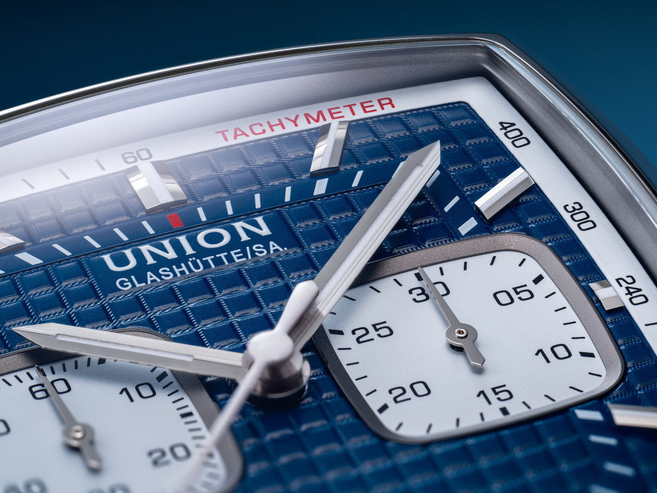 Union Glashütte Averin Chronograph Automatik Edelstahl 41mm blaues Zifferblatt